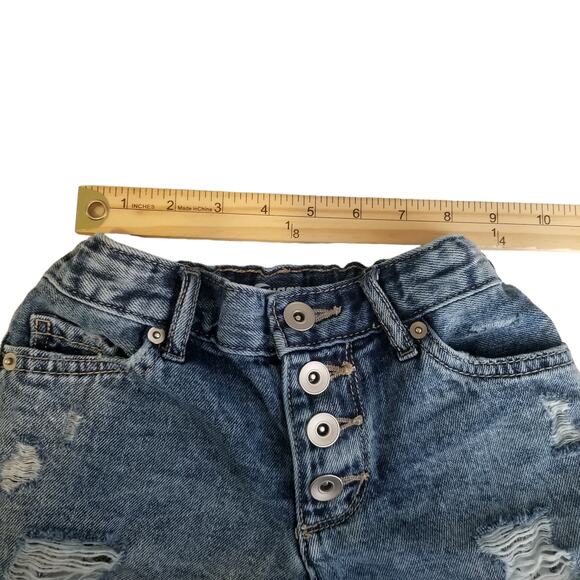 Sugar & Jade Girl's Button Front Rolled Hem Denim Shorts, Size 10S - Picture 5 of 7